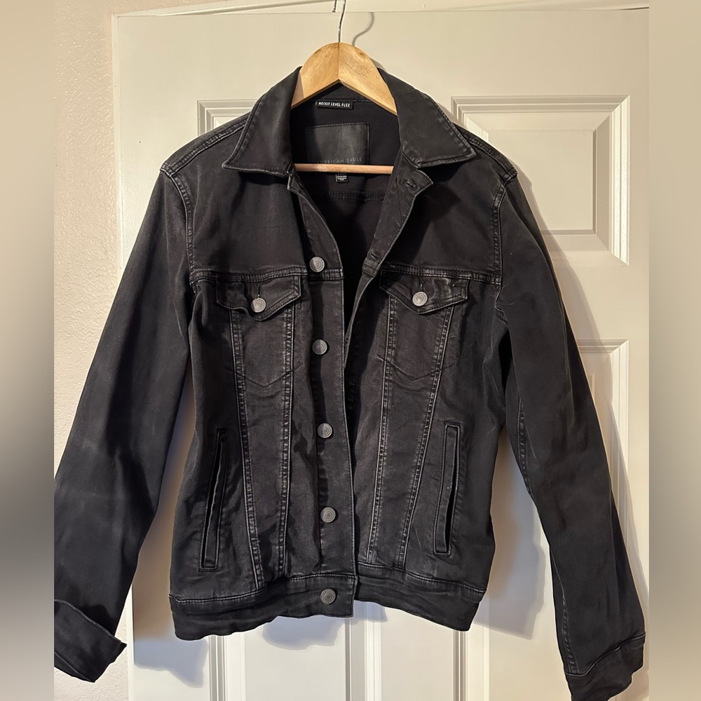 American Eagle black Denim Jacket size Small